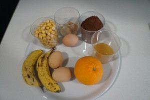Ingredientes para los cupcakes de cacao