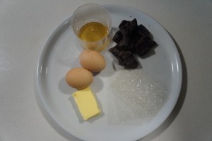 Ingredientes para el mousse de chocolate