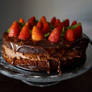 Layer cake de chocolate y trufa