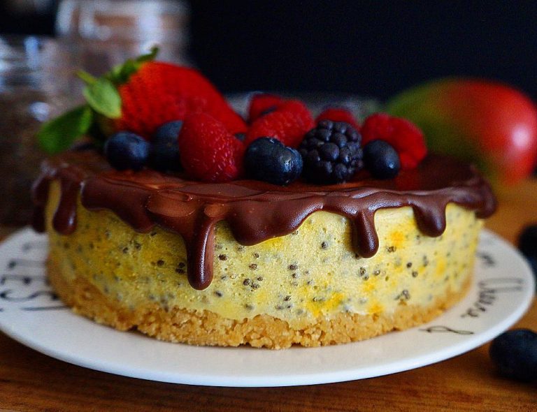 Cheesecake de mango y semillas de chía